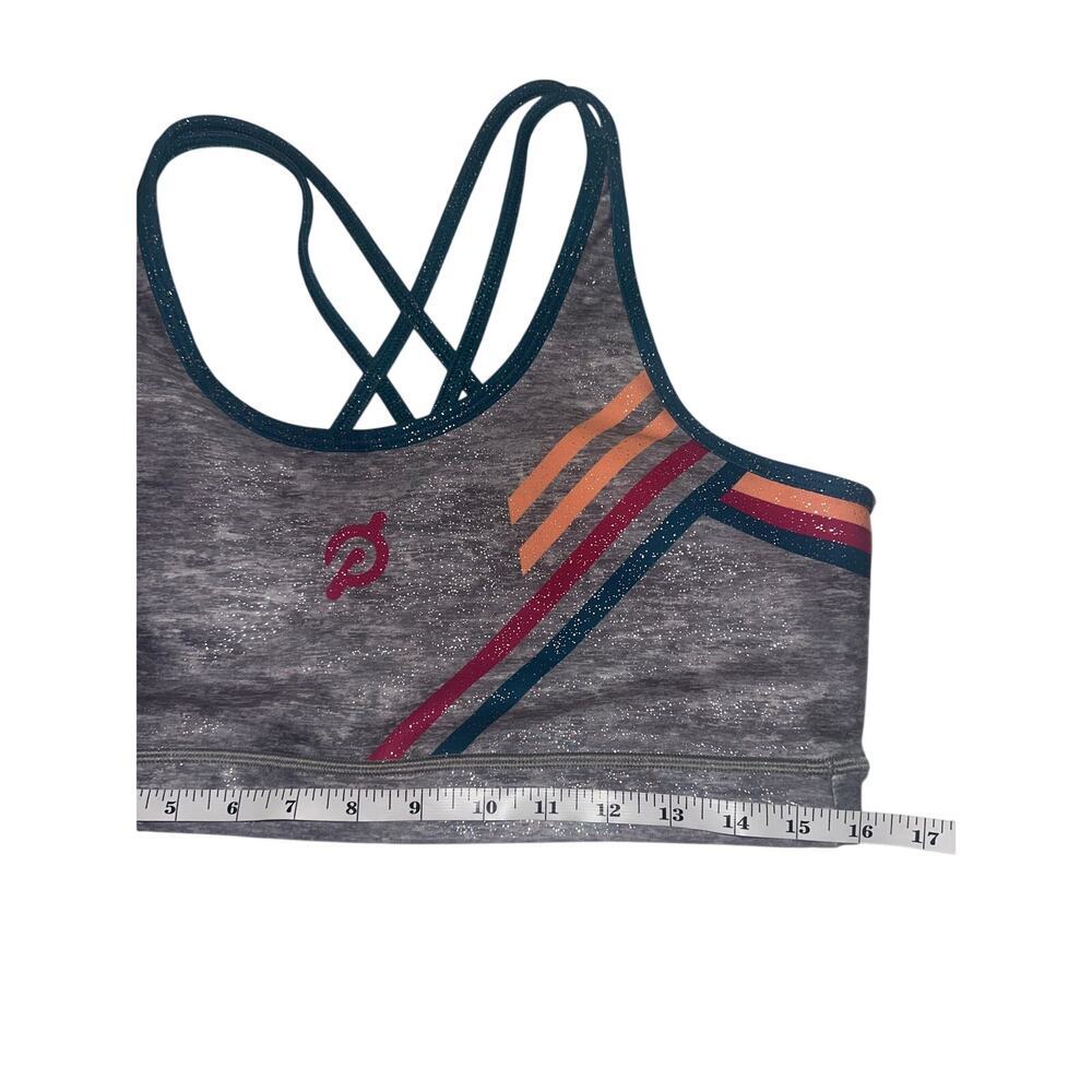 Peloton Glitter Strappy Sports Bra Women’s XL Gray Rainbow Low Impact Activewear - Picture 4 of 6
